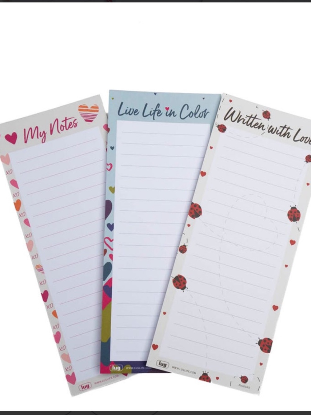 Lug Doodle Notepad 3pk - 4.5" × 11" Lug Love